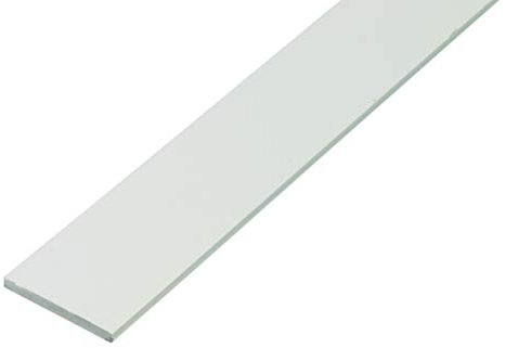 Alberts 479404 Profilé plein plat | plastique, en blanc | 1000 x 25 x 2 mm