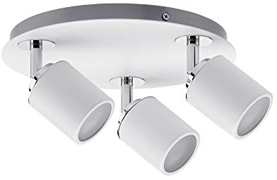Paulmann 66719 Spotlight Tube IP44 Rondell max 3x10W GU10 Weiß/Chrom 230V Metall 667.19 Deckenleuchte Lampe LED Deckenlamp ohne Leuchtmittel