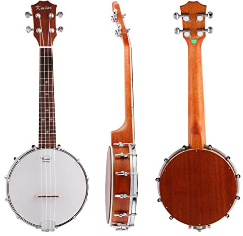 Kmise. Banjo ukelele de 4 cuerdas para concierto, tamaño de 58,4 cm, madera de sapele.