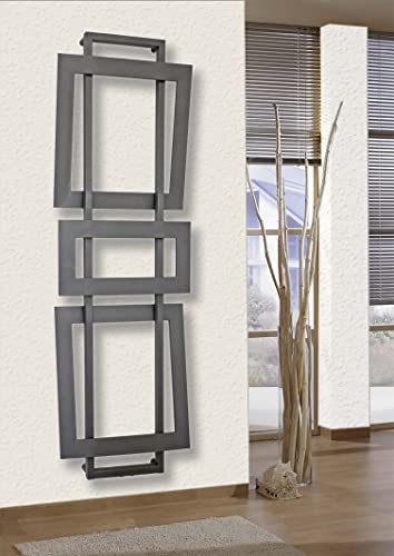 Badheizkörper Design ART I 180 cm 1019 Watt anthrazit SZAGATO | HxB: 180x60cm hoch moderner Designheizkörper Handtuchheizkörper mit Mittelanschluss Designheizung Made in Germany