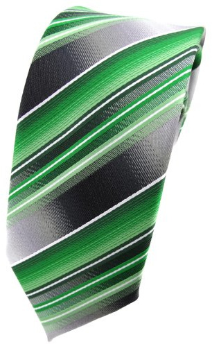 TigerTie - schmale Designer Krawatte in gestreift gemustert - Krawattebreite 6 cm