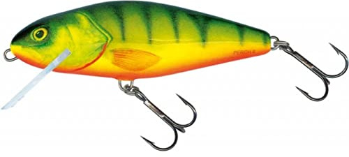 Salmo Perch Wobbler Jerkbaits für Hecht, Zander, Barsch, Hechtköder, Hechtwobbler, Forellenwobbler, Barschwobbler Hot Perch 12cm / 36g / schwimmend / 2.0-4.0m