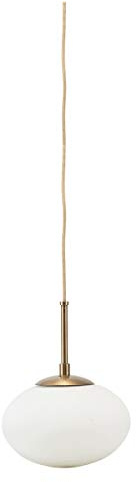 Lampe, Opal, Weiß, Dm: 22 cm, h: 17 cm, E14, Max 40 W, 2,5 m Kabel, handgemachte Glaskugel