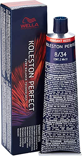 Wella Koleston Perfect Coloración Permanente, 8/34 Vibrant Reds - 60 ml