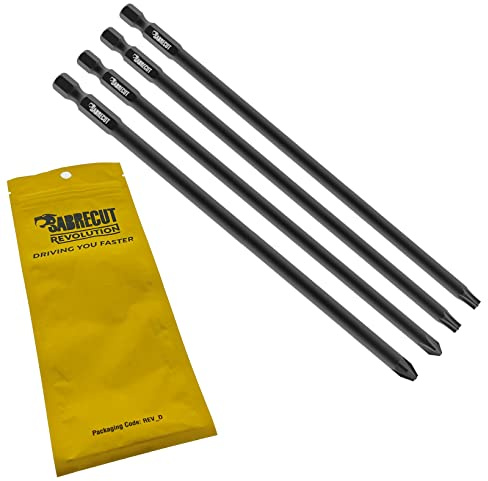 SabreCut 4pcs SC177K4 177mm TX20 TX25 PH2 PZ2 Inserti autofeed | Compatibile con Makita DFR750 DFR750RME BFR750 6844, Phillips No.2 singola estremità, punta forgiata migliora resistenza urti