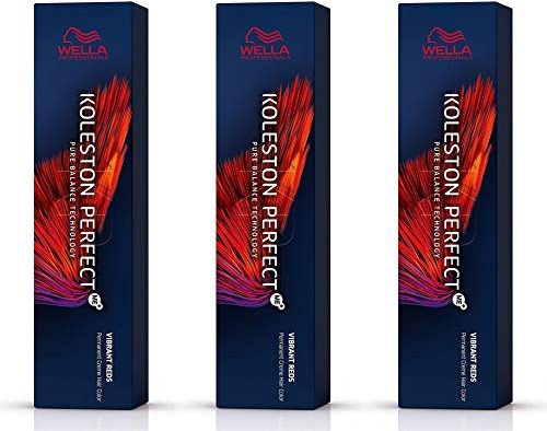 Wella 3 er Pack Koleston Perfect Me+ KP VIBRANT REDS 66/55 hellbraun intensiv mahagoni-intensiv