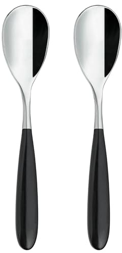 Grunwerg Yin & Yang Coffee Spoons 2COS650BK, 18/10 Stainless Steel, Set of 2, Black