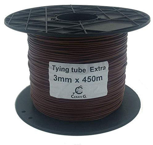 Gro Garden Products Brown Plant Tying Tube Flexible Tie Garden String, Brown String Plant Ties, Garden Ties, Plant Tie Essentials, Soft Ties for Plants, Plastic Ties for Gardening (1 Coil) 3mm x 450m