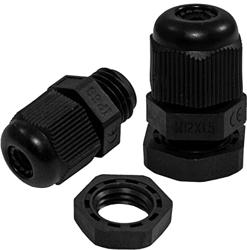 Lumonic 10x Kabelverschraubung M12 PG7 IP67 metrisch d3-6,5mm I Kabeldurchführung wasserdicht in schwarz I Verschraubungen, Schlauchdurchführung M12 PG7