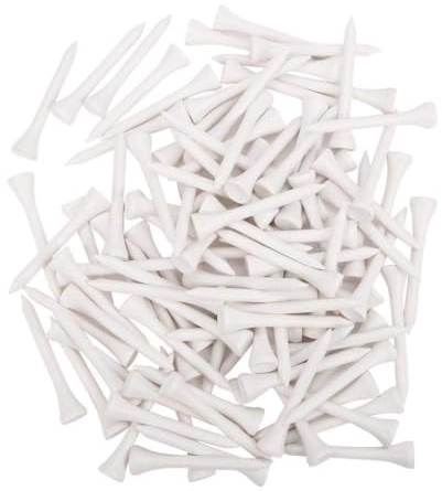 VBESTLIFE 100 Stück Holz Golf-Tees (54 mm) – Golfball-Tees für Training & Spiel, wiederverwendbare Step-Up-Golf-Tees aus Naturholz, ideal für Anfänger und Profis