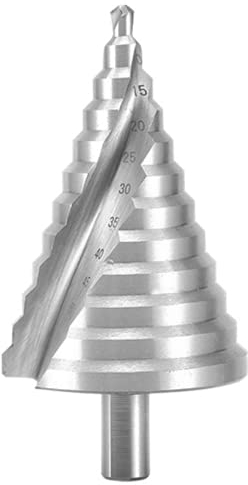 AccuMore Punta a gradino Ø 6-60 mm 12 misure passo [codolo 12 mm], grande utensile per foratura cono cobalto HSS taglio, ingrandimento, metallo, legno, plastica, impugnatura triangolare