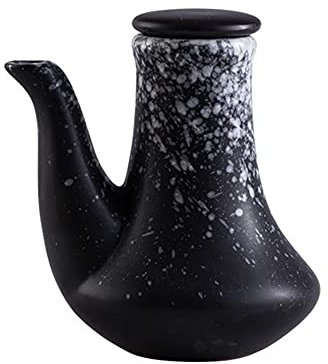 Bouteille Céramique Huilier et vinaigrier Bouchon céramique Distributeur d'olive d'huile de Stockage Bouteille D'huile Buse d'huile Huilier Avec couverture Anti-Fuite Cuisine/Small/gray