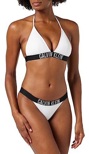 Calvin Klein Damen Bikinitop Triangel Gepolstert, Weiß (PVH Classic White), L
