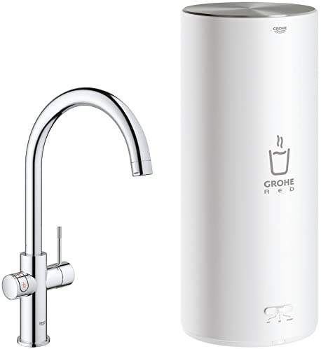 Grohe Red Kochendwasserhahn mit C-Auslauf und Kombikessel Chrom