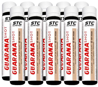 STC NUTRITION - Guarana Shot - Complément alimentaire à base de Guarana, Caféine, Taurine et vitamines - Aide à réduire la fatigue et améliorer la concentration - Lot de 10 flacons unidoses