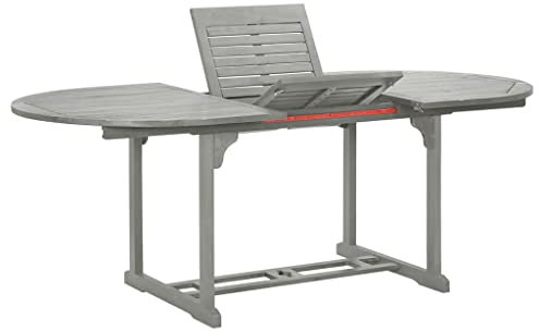 Makastle Balkontisch Garten Tisch Beistelltisch Gartentisch aus Massivholz, Witterungsbeständig Terrassentisch Loungetisch Grau 200x100x74 cm