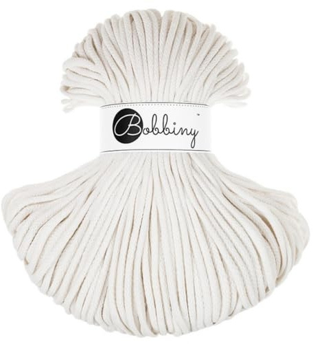 Bobbiny Makramee-Flechtkordel, 5 mm, 100 m, Creme (Off White)
