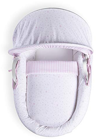 Clair de Lune Stars & Stripes Bettwäsche-Set für Babykörbchen (Korb Nicht im Lieferumfang enthalten), Rosa