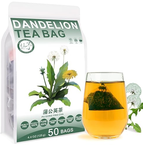 Plant Gift Dandelion Tea Bags 4.4oz (2.5g*50bags), natura pura cinese, cura della salute tè misto, combinazione di tè floreale 125g 蒲公英茶