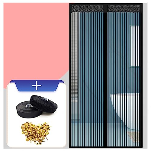 VVLXRIC Insektengitter SchiebeTür Mit Magnet Mit Klettverschluss Terrassentür Insektenschutzvorhang Professionell Langlebig Balkontür Insektenschutz für Balkontür Wohnzimmer Terrassentür,110×220cm