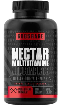 GODSRAGE Vitamin Stack – Hochdosierter Vitamin- & Mineralstoff-Mix mit 13 Vitaminen & 11 Mineralstoffen – Vitamine A-Z – 3 Kapseln täglich für maximale Versorgung – Allround-Support, 90 Kapseln