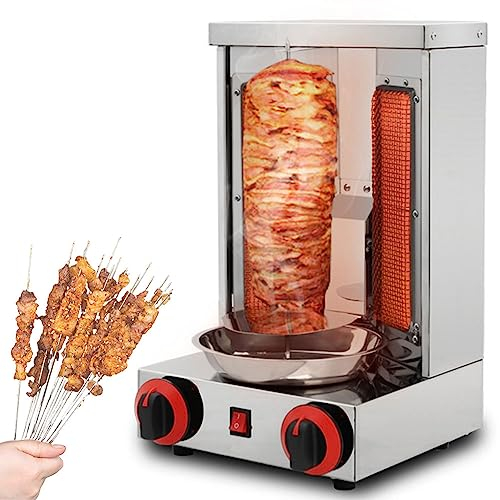 Macchina Commerciale, Macchina per girarrosto Elettrico per Tacchino, Girarrosto Verticale Girevole a 360°, Griglie per girarrosto Senza Fumo, Barbecue Commerciale per Kebab per Po