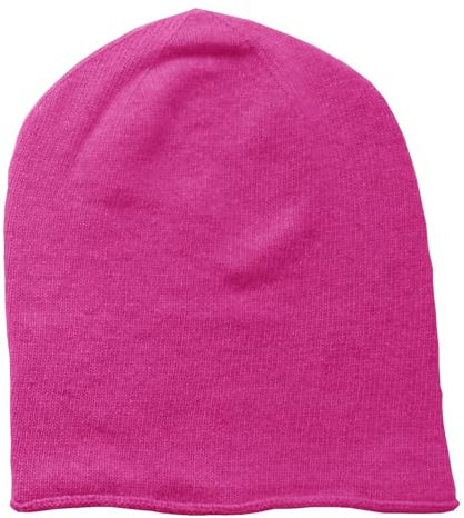 Mississhop 381 Feinstrick Kaschmir-Gemisch Beanie Mütze Slouch/XXL Schal/Handschuhe Magenta Pink Hell Einheitsgroesse Muetze