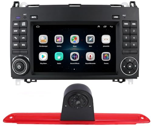 GPS Navi Navigationsgeräte für Auto PKW LKW 7 Zoll Touchscreen Autoradio Europa UK 52 Karten, Auto Nachtsicht Rückfahrkamera Ersatz für Mercedes Benz Sprinter W906/VW Crafter Caravelle 2007-2015