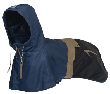 HOWLIDAYS CO. Baja Coastline wasserdichte Hundejacke – Hunde-Regenmantel mit Kapuze, leichte und verstellbare Hunde-Regenjacke, wasserabweisend, große Hunde, Größe 60 (L)