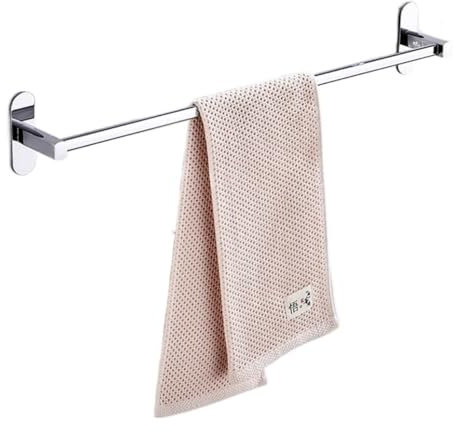 Handtuchstange Handtuchhalter Badezimmer Halter Badehandtuchhalter Kleiderbügel Edelstahl Gebürstet Freistehend Wandmontage Selbstklebend modern ohne Bohren mit Haken ablage Badzimmer Bad Kü