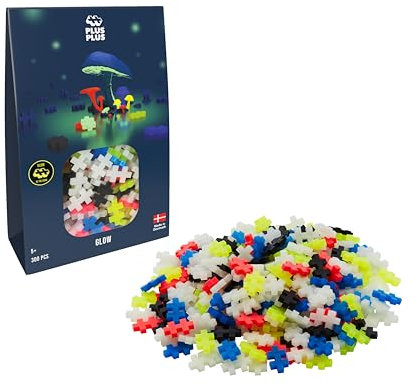 PLUS PLUS - 300 Briques de Construction Multicolore, Phosphorescent - Jeu de Construction pour Enfant Dès 5 Ans - Jouet Éducatif et Ludique pour Fille et Garçon - PP3975