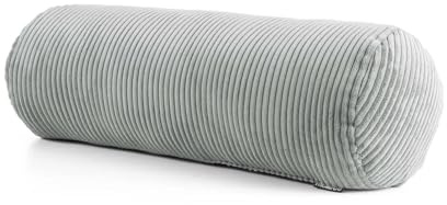 mokebo XXL Nackenrolle mit Cordbezug 'Der Powernap' (25x25x70 cm) Made in Germany, gemütliche Kissenrolle, Zierkissen oder Dekokissen, Stillkissen, Seitenschläferkissen oder Knierolle in Grau