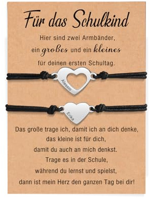 lorajewel Mutter Tochter Armband Set Schulkind Armband Mädchen Geschenke für Tochter Sohn Kinder Mama Mädchen