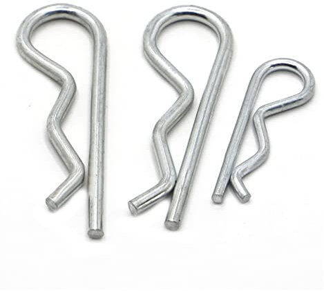 OZXZH R-förmiger Federsplintstift aus verzinktem Stahl 1mm 1,2mm 1,6mm 1,8mm 2mm 2,5mm 3mm 4mm 5mm Befestigungsmaterial zur Autoreparatur(M2.5x50 10pcs)