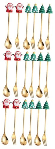 TOPBATHY 3 Set Cucchiaio Da Di Natale Cucchiai Di Natale Stoviglie Del Negozio Di Dolci Cucchiai Da Minestra Di Natale Cucchiaini Per Mescolare Il Forniture Per Bar Silicone
