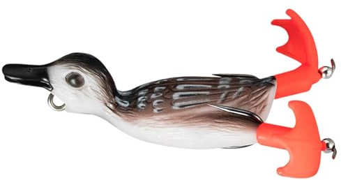 Top Water Enten-Angelköder, Entenköder - Sinkender Gummiköder - Ploppende Und Spritzende Füße, Realistischer Schwimmköder Für Barsche, Forellen, Schwarzkarpfen, Schwarzfische Und Mandarinfische