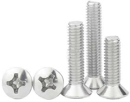 AYYSSM M2 M2.5 M3 M4 M5 M6 304 Stainless Steel Cross Recessed Raised Countersunk Head Half Oval Screw Bolt(14mm,M5 (10PCS))