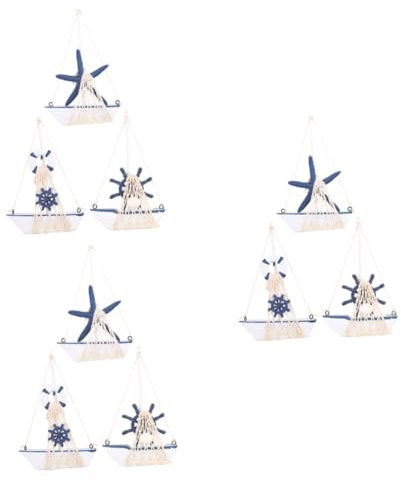 ABOOFAN 9 Stück Segelmodell Ornament Muscheln Miniatur Segelboot Modell Desktop Segelboot Ornament Goblincore Raumdekoration Mini Segelboot Mediterranes Nautisches Segelboot