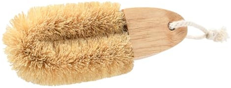 TOBBOMEY U-Shaped Dish Brush Multi-Function Wok Brush Natural Coconut Fiber Brown Kitchen Cleaning Accessory for Pots and Pans