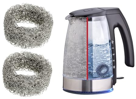 Maximex Kalkfänger Mod. Hexi Edelstahl Kalkschutz Wasserkocher Zubehör Entkalker Kalkfilter Energiesparen ohne Chemie 2er Set 4 x 2 cm Silber