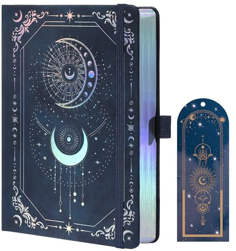 TIEFOSSI Bullet Dot Journal, 160g/m² 190 pages numérotées, pour le travail et les croquis, A5 Hardcover Leather Notebooks for Writing Women Men