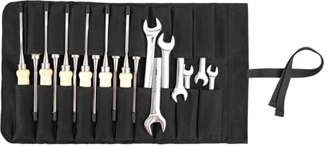 Chisel Roll, Durability Waxed Canvas Wrench Rolls with 20 Slots Compact Small Toll Roll, Portable Carry On Pouch for Woodworking Tools Multi Purpose Organizer