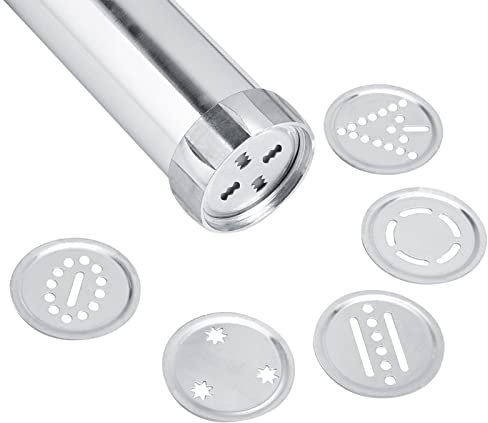 ANGGREK Stainless Steel Cookie Press Cookie Gun Decorating Kit with 20 Flower Molds for Homemade Biscuits Cakes Easy to Operate