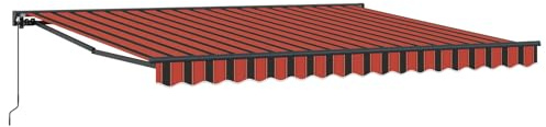vidaXL Einziehbare Markise Orange und Braun 400x300 cm Stoff, Moderne Markise, wasserabweisendes Material für Terrassenüberdachung, UV-Schutz Sonnenschutz