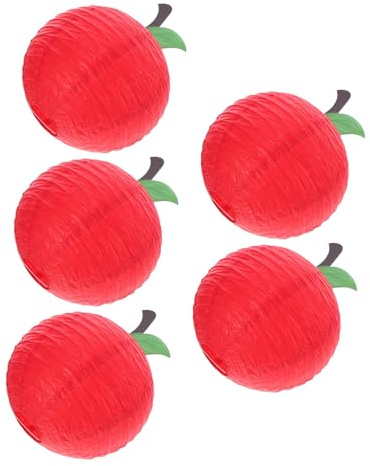 Milisten 5 Piezas Faroles Forma de Manzana de Unidades Decoraciones Colgantes Rojas para y Fiestas Temáticas de Frutas para un y Festivo