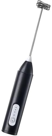 Tige de moussage de lait sans fil en acier inoxydable - 3 modes - Création rapide de mousses pour chocolat chaud, cappuccinos - Matériaux ABS - Pour chocolat chaud