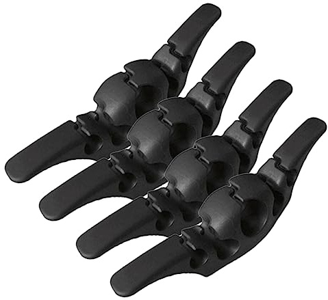 Operitacx 4Pcs Adhesive Cable Organizer Cord Keeper for Kitchen Appliances Wire Storage Holder for Blender Mixer Toaster No Drilling Required Compatible with Glass Tile Metal Surfaces Black