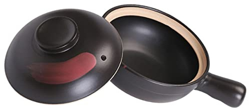ERINGOGO Pentola in Terracotta Casseruola in Argilla con Manico Portatile Pentola per Zuppe e Stufati Design Antiaderente e Facile da Pulire per Riunioni Familiari e Feste