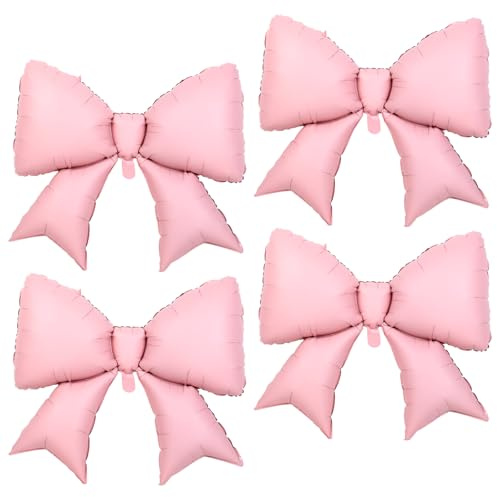 4 Pcs 38 Large Bow Balloon, Cute Bows Themed Party Balloons | for Ladies' Birthday Parties, Brides' Engagement, Wedding Anniversary Supplies