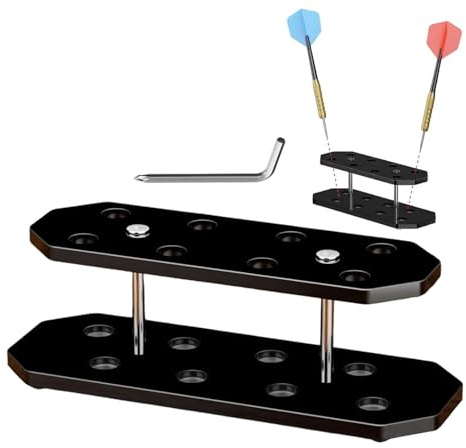 Dart Storage Rack - Akryl Dart Display Stand för skrivbordet | Arrangör för 8 Drt Home Bar Game Room Office | Elegant transparent svart hållare Professionella spelare entusiaster